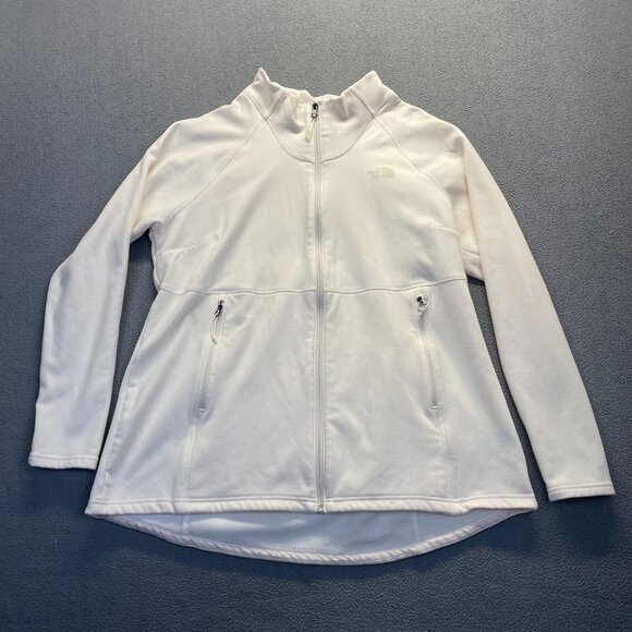 The North Face Sweatshirt Women 2X Plus Ivory White Full Zip Jacket Outdoor - Picture 1 of 12